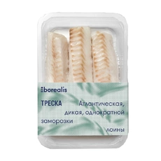 Филе спинки трески без шкуры без кости свежемороженое - 400 г