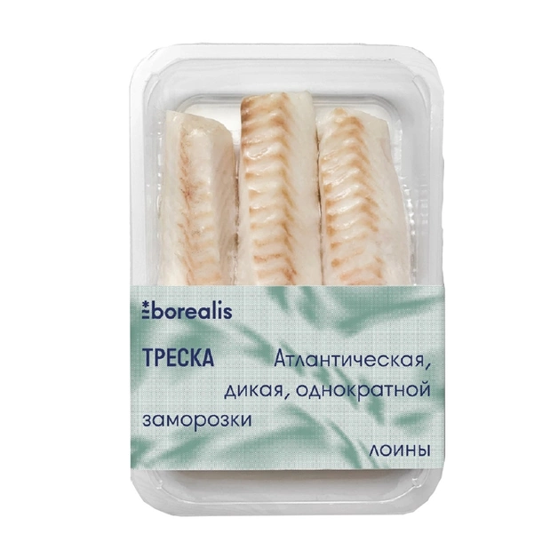 Филе спинки трески без шкуры без кости свежемороженое - 400 г