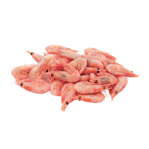 Креветки северные варёно-мороженые неразделанные 90+