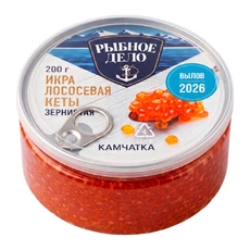 Икра лососевая Кеты зернистая «Рыбное Дело», Камчатка - 200 г