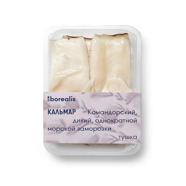 Кальмар командорский тушка без кожи свежемороженый ~ 500 г
