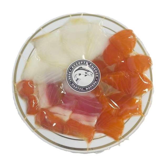 Ассорти филе палтуса и форель «Рыбное Дело» рулет холодного копчения - 200 г